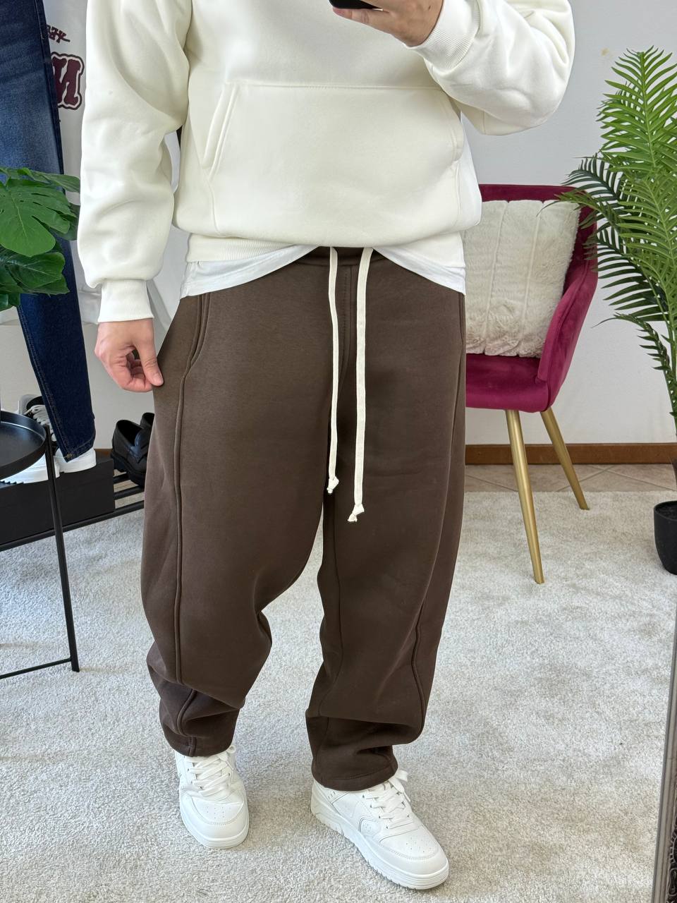 PANTALONE TUTA FONDO LARGO MARRONE