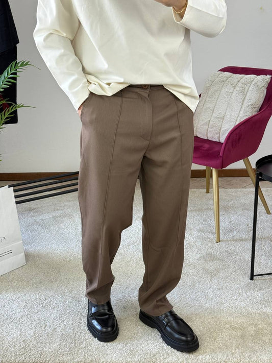 PANT.FONDO LARGO MARRONE