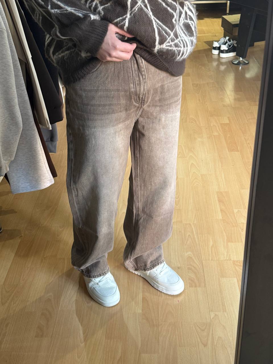 JEANS BAGGY SFUMATO MARRONE