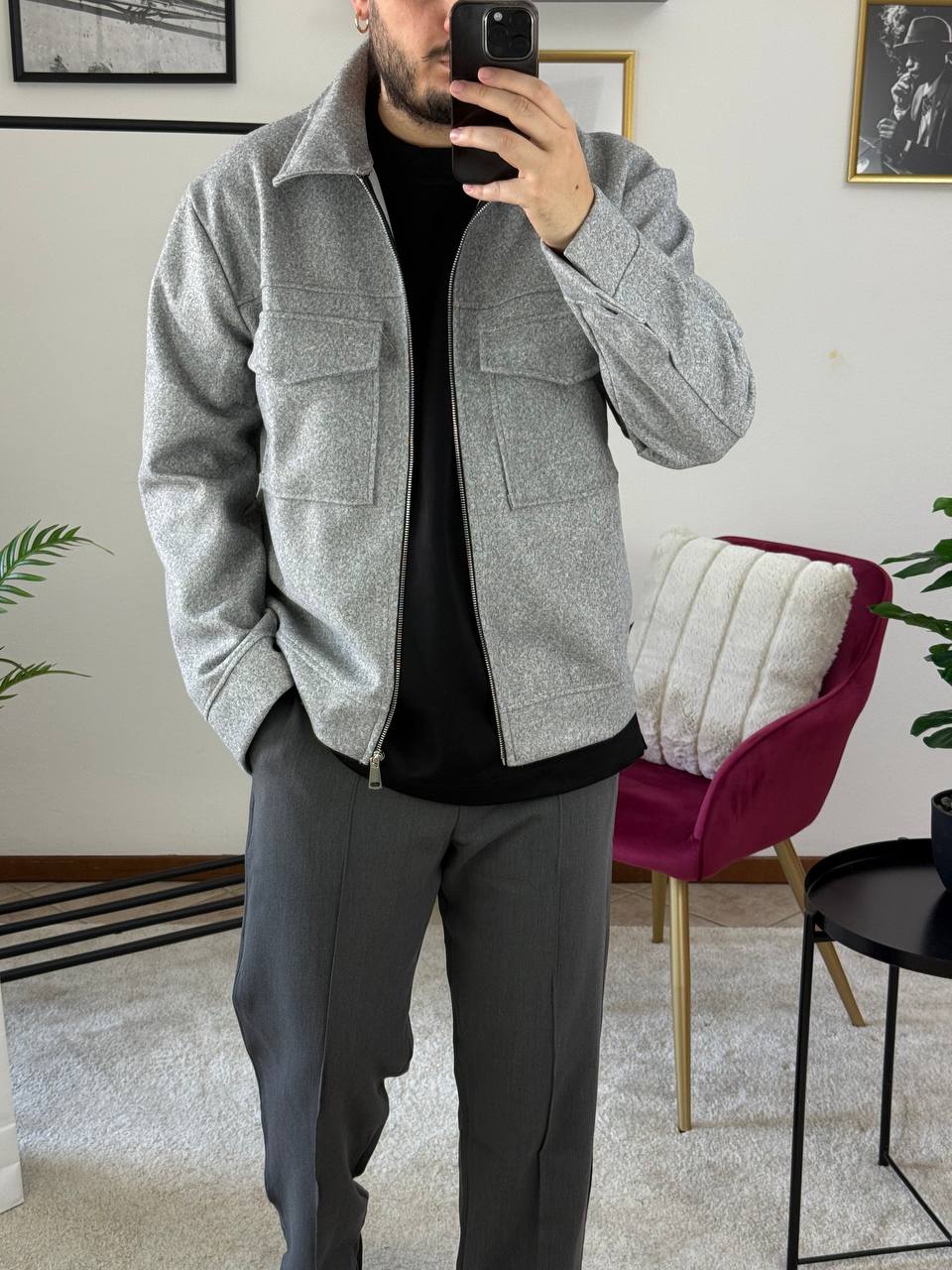 CAMICIONE PANNO GRIGIO