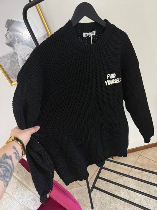MAGLIONE GIROCOLLO FIND NERO