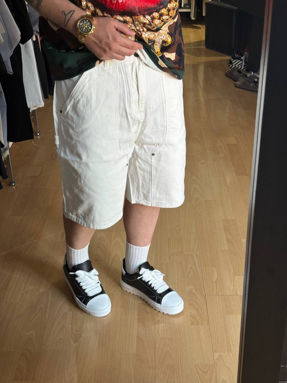 BERMUDA JEANS CARP BIANCO
