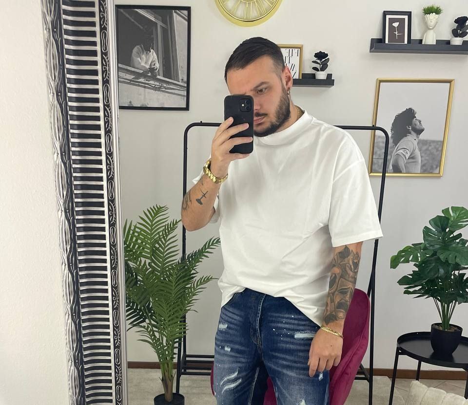 T-SHIRT BASIC PREMIUM BIANCA DOPPIO COLLO