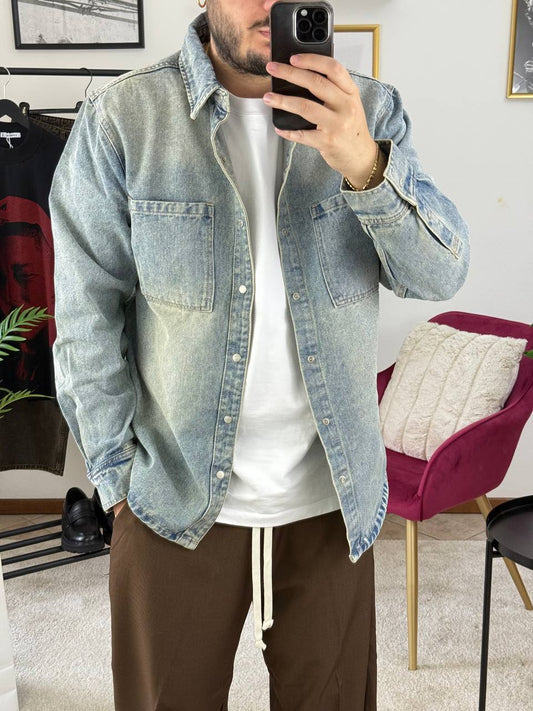 CAMICIA JEANS SABBIATA