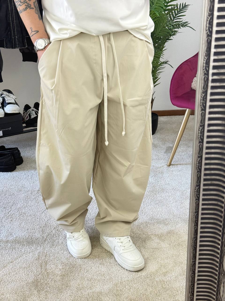 PANTALONE BALLOON TECNICO BEIGE