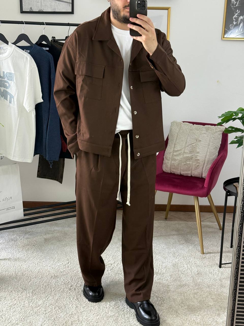 COORDINATO CROPPED MARRONE
