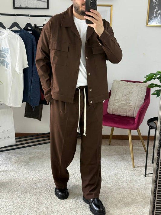 COORDINATO CROPPED MARRONE