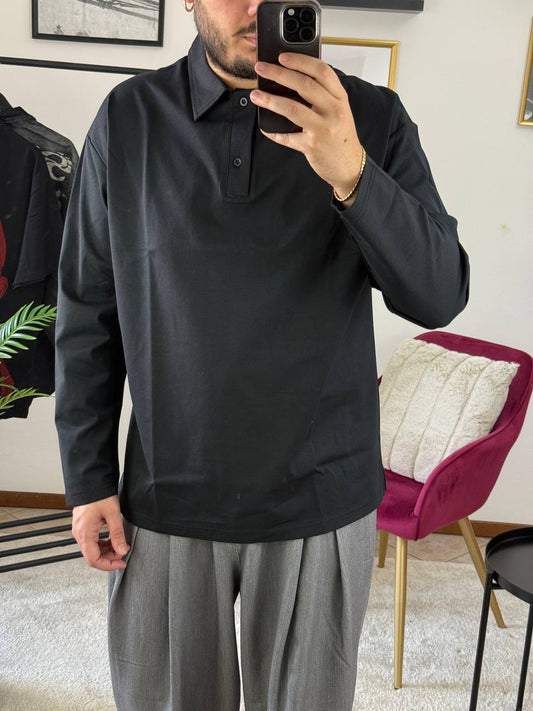 POLO MOD. P***A MANICA LUNGA NERA