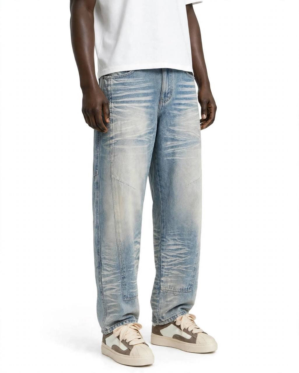 JEANS FONDO LARGO LEOX CHIARO SABBIATO