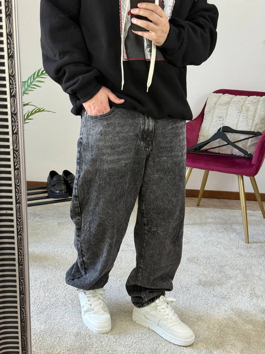 JEANS BAGGY GRIGIO