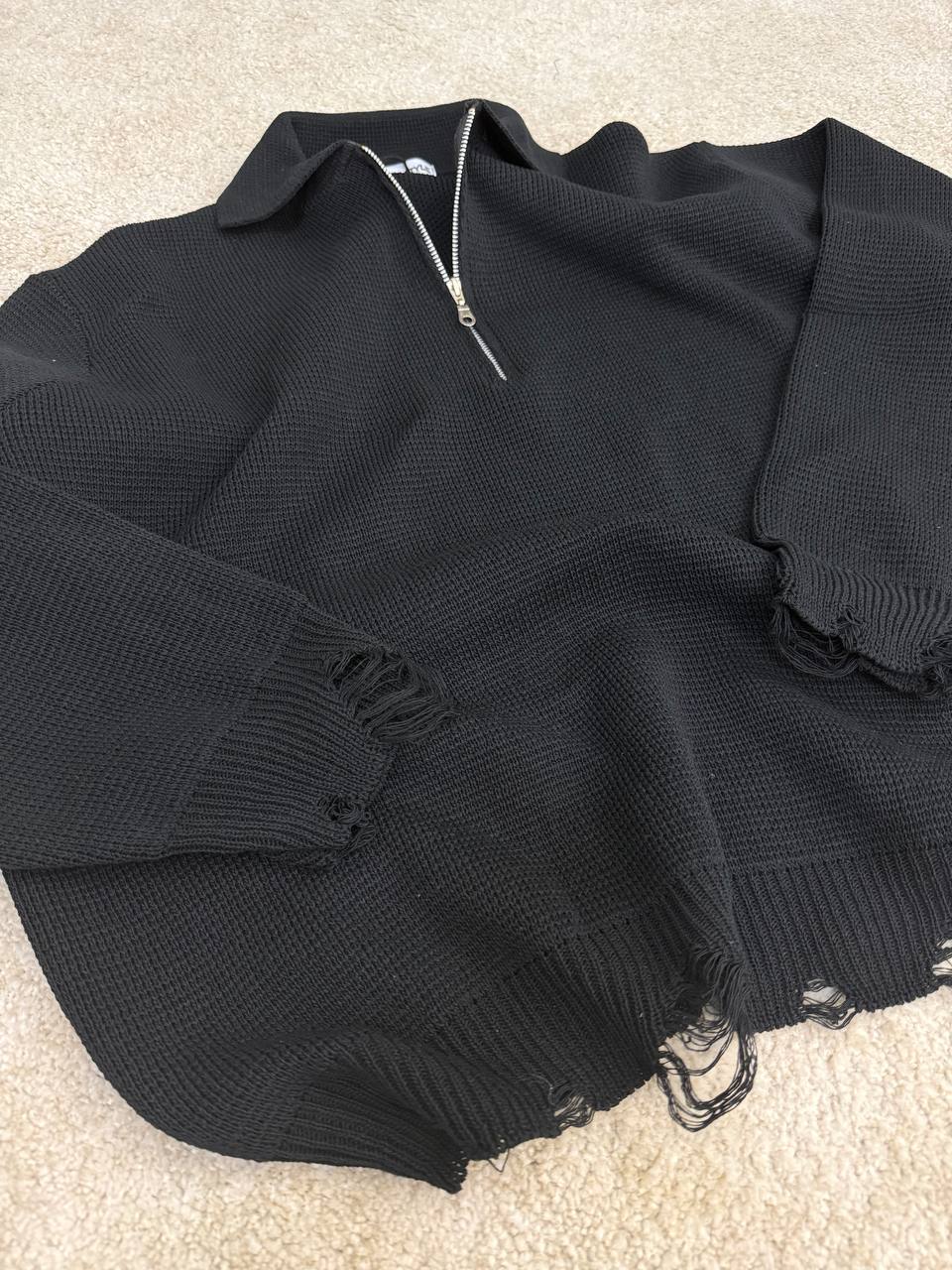 POLO ZIP ROTTURE NERA