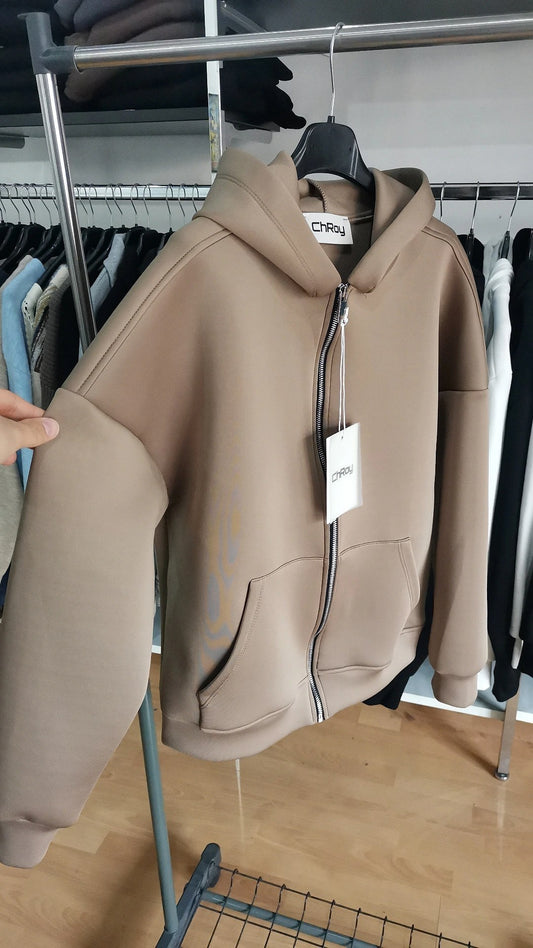 FELPA ZIP SCUBA BEIGE