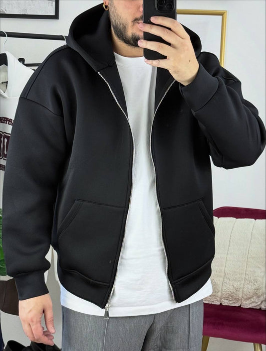 FELPA SCUBA NERA ZIP