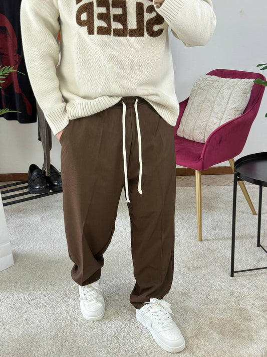 PANT. FONDO LARGO FAST MARRONE