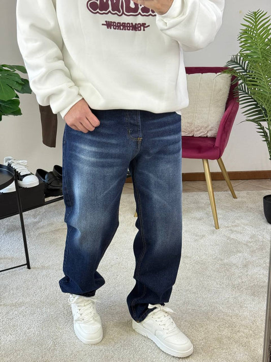 JEANS FONDO LARGO BLU SFUMATO