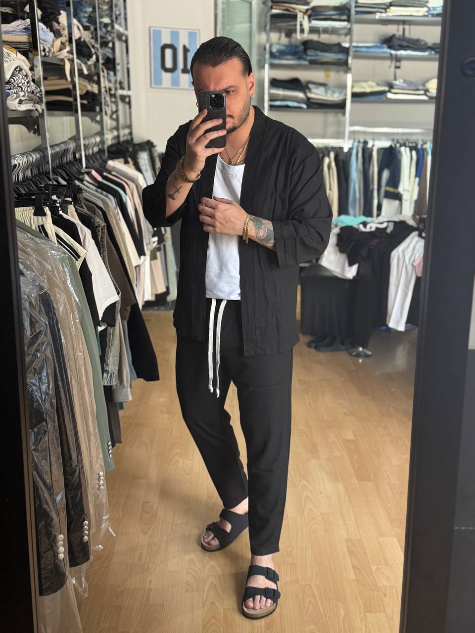 COORDINATO KIMONO NERO