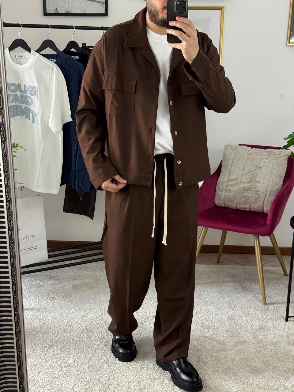 COORDINATO CROPPED MARRONE