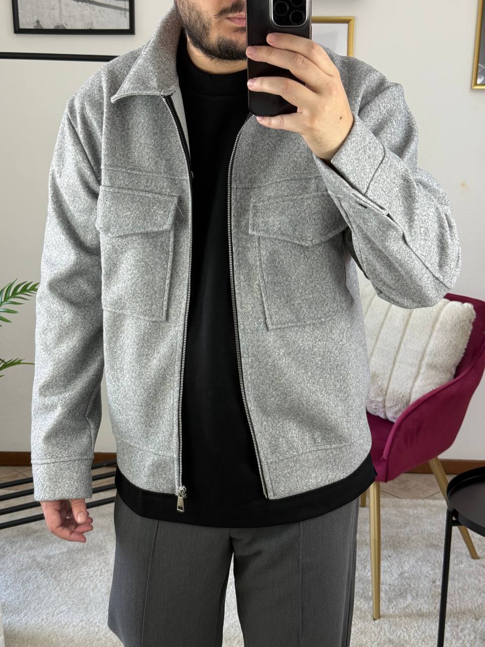 CAMICIONE PANNO GRIGIO