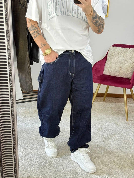 JEANS BAGGY BLU