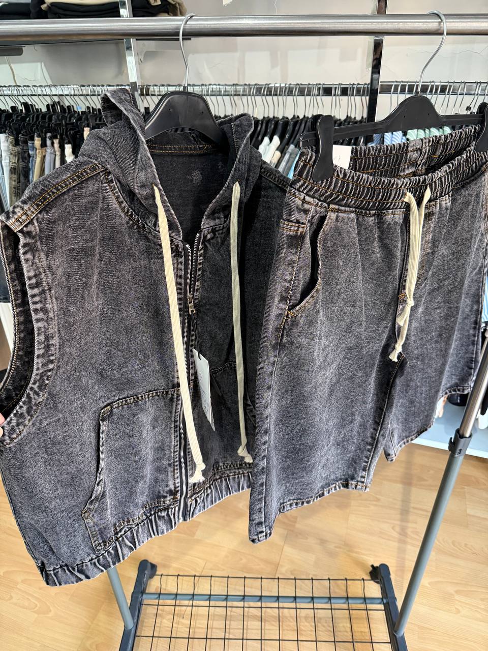 COORDINATO JEANS CAPPUCCIO PREMIUM GRIGIO SCURO