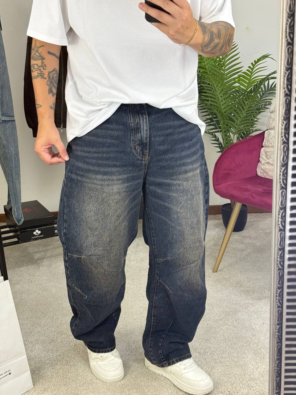 JEANS BALLOON BLU SABBIATO