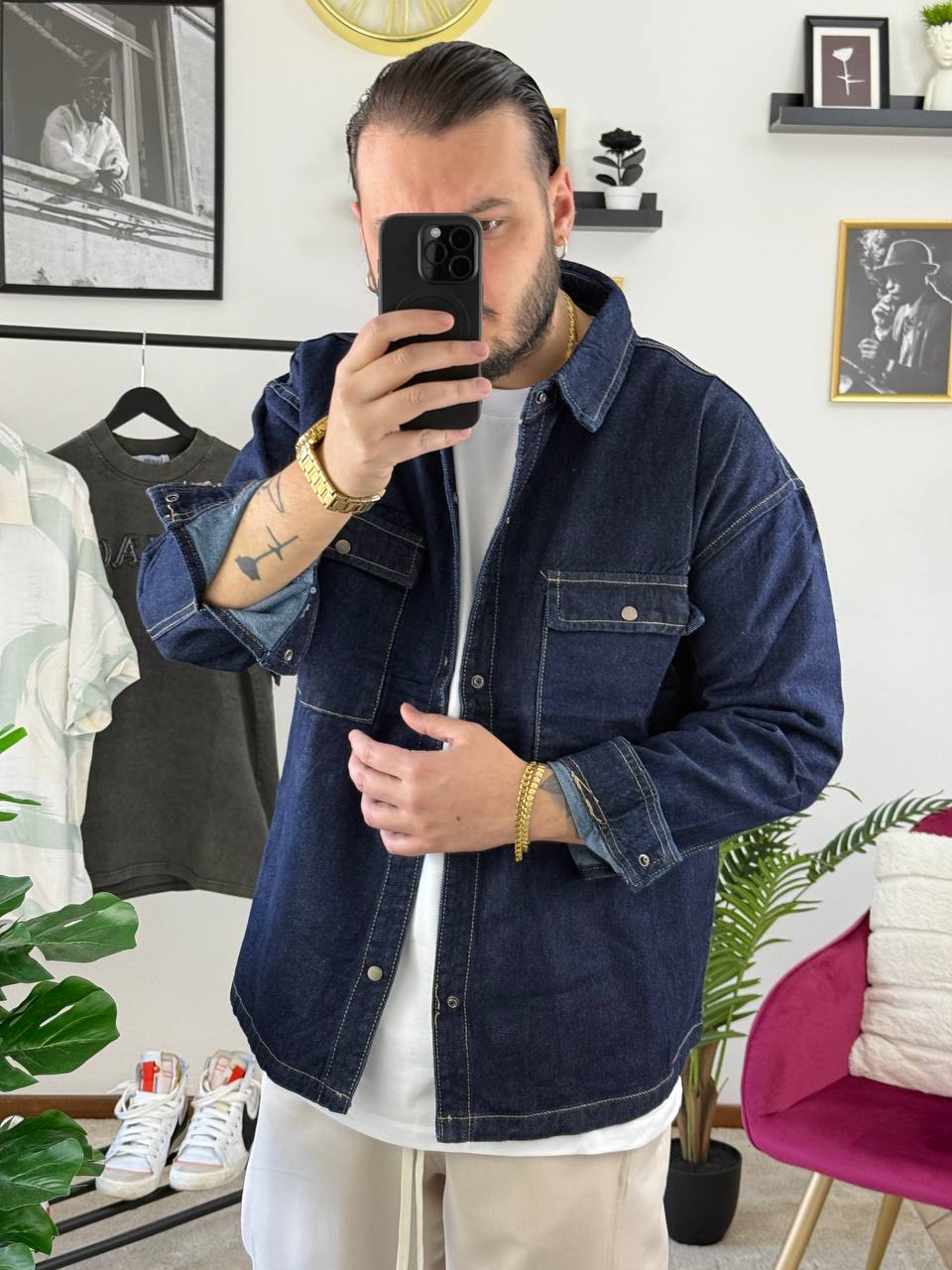 CAMICIA JEANS LAVAGGIO SCURO