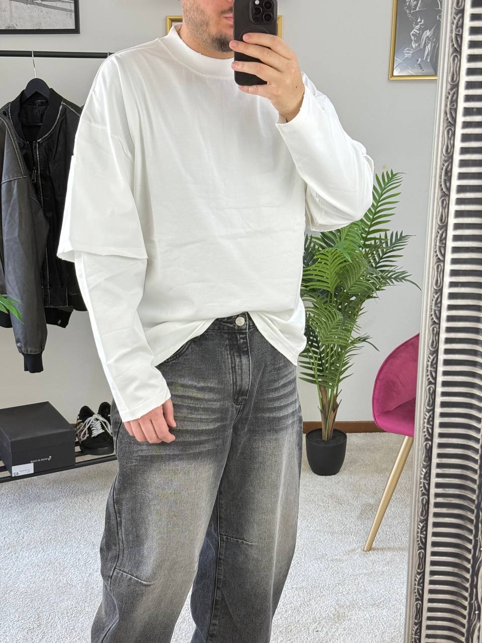 T-SHIRT DOPPIA MANICA BIANCA