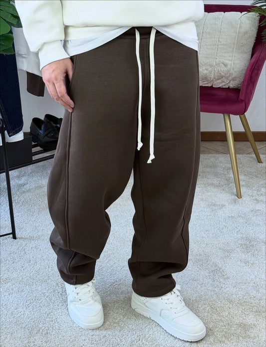 PANTALONE TUTA FONDO LARGO MARRONE
