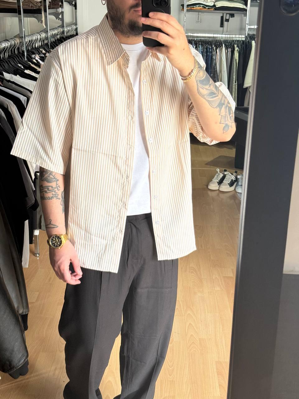 CAMICIA BLUEBERYL RIGHE BEIGE