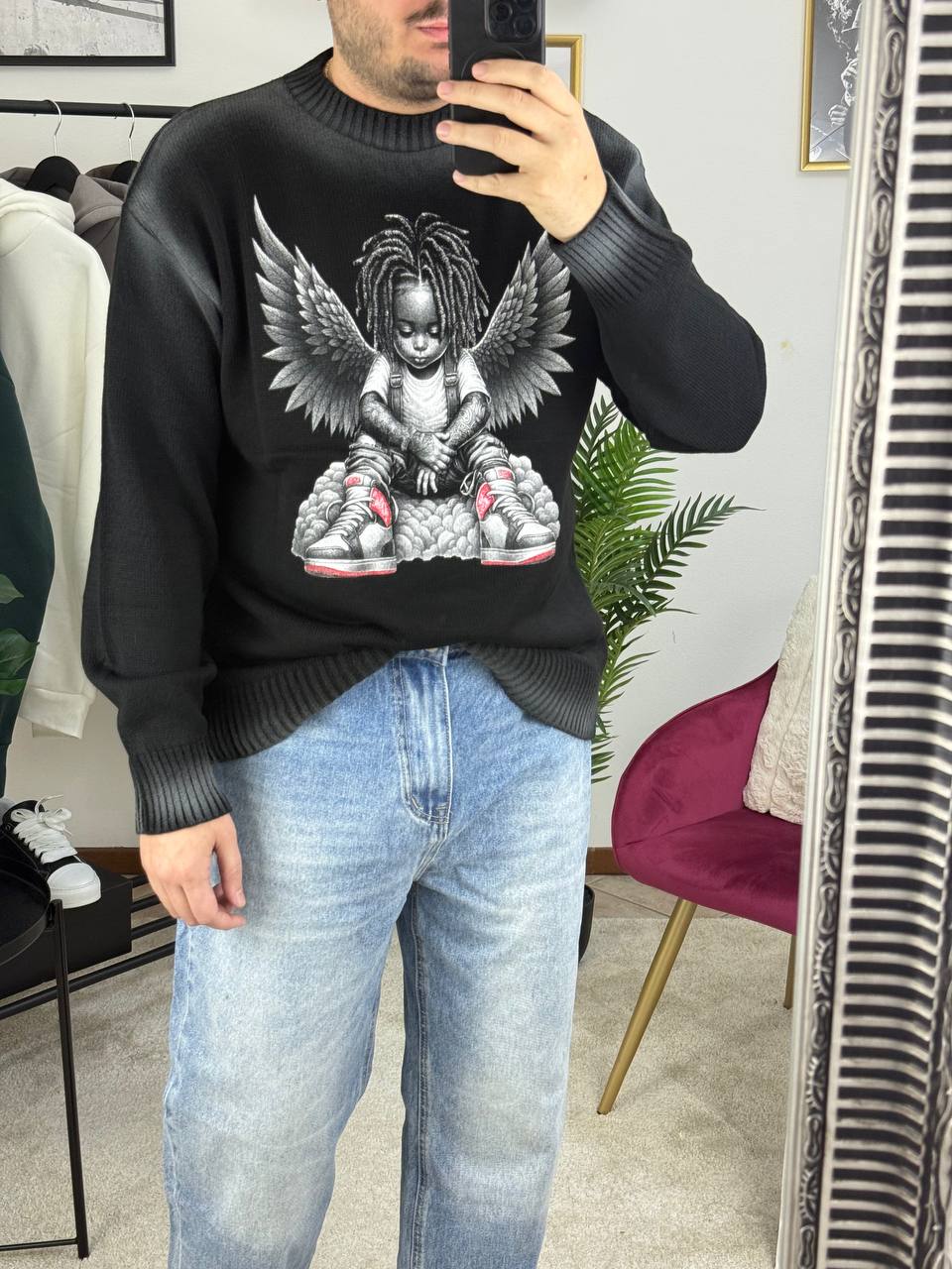 GIROCOLLO STAMPA BIMBO ALI NERO