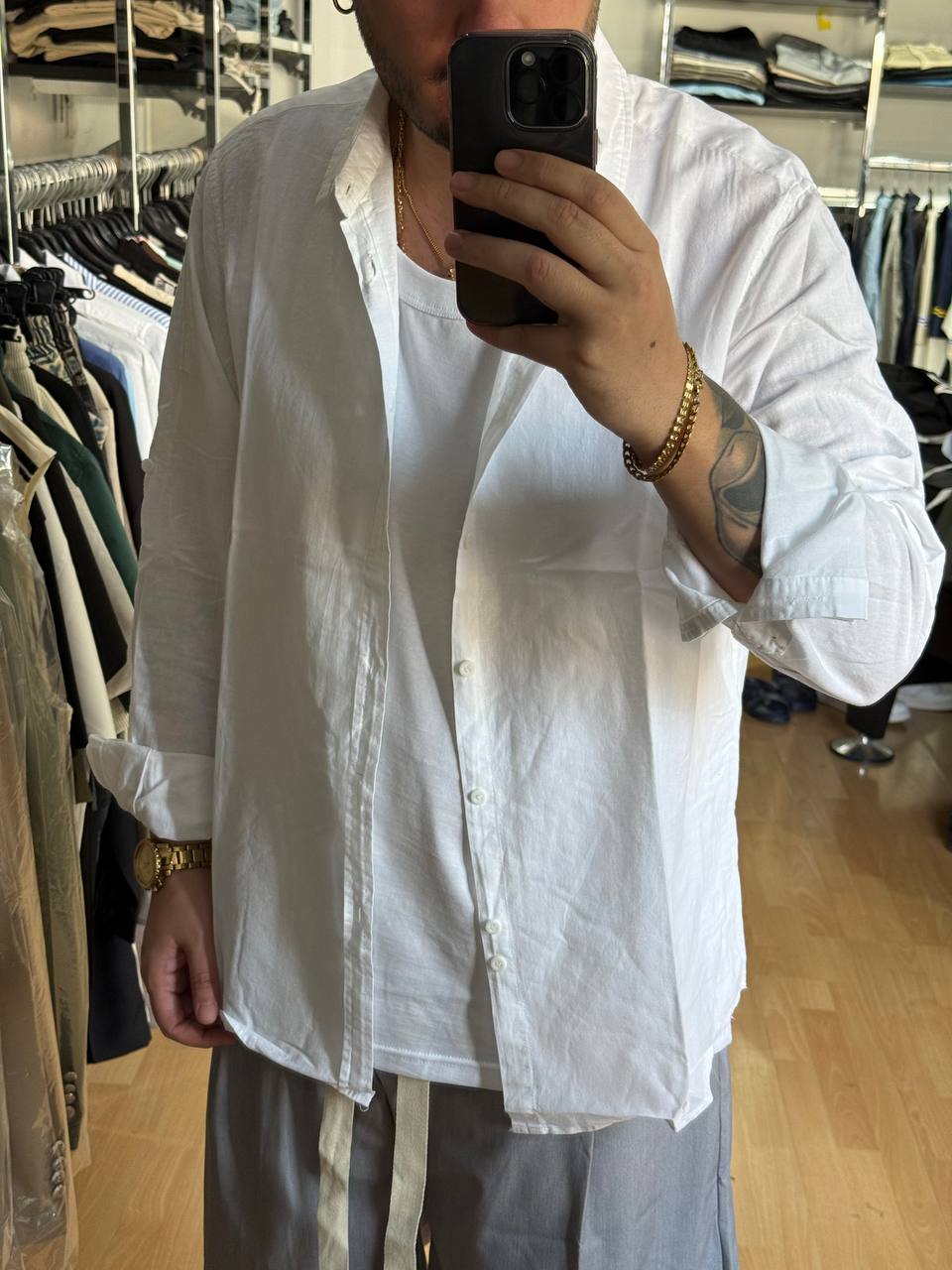 CAMICIA IN LINO BIANCA
