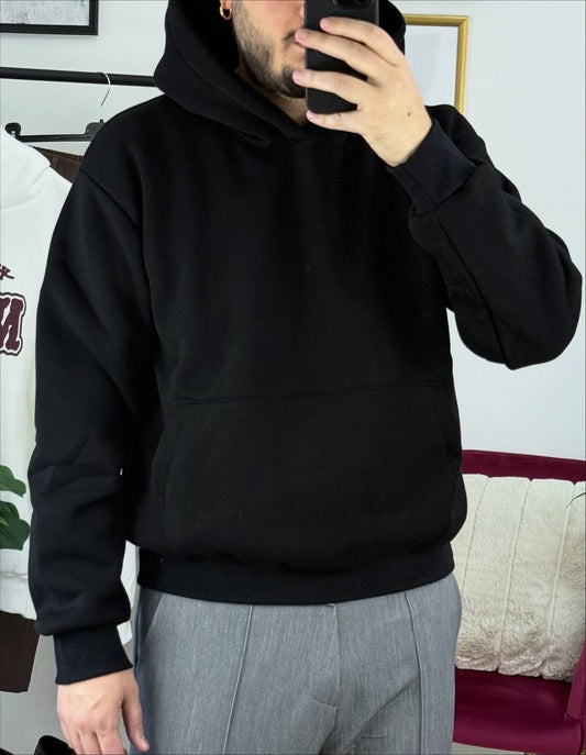 FELPA CAPPUCCIO BASIC NERA
