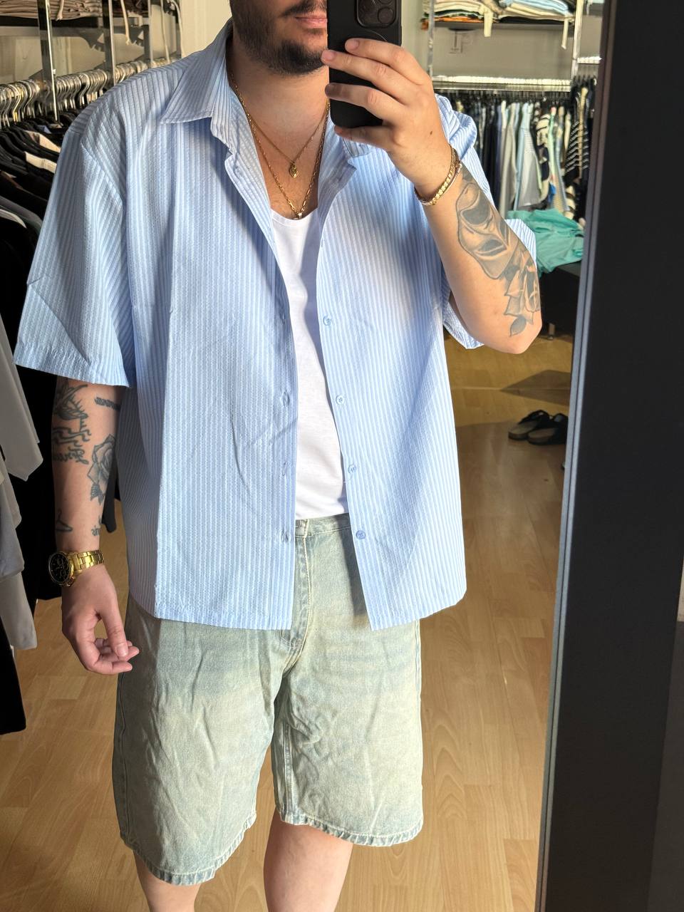 CAMICIA MOD P***A CELESTE