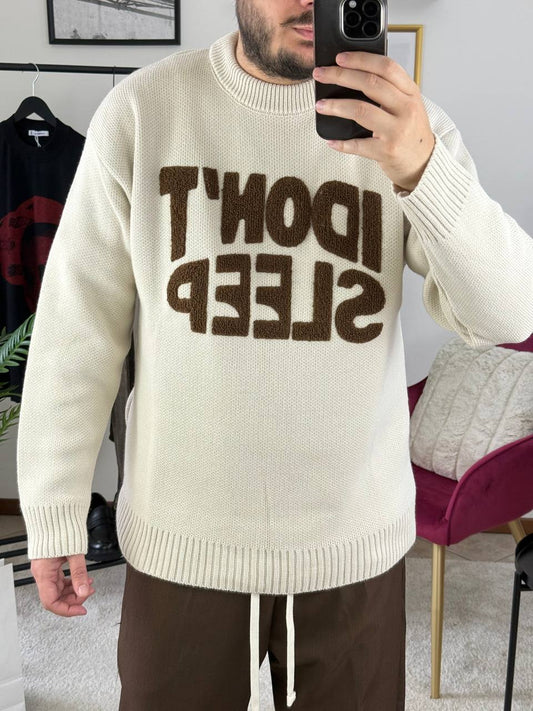 MAGLIONE GIROCOLLO SLEEP BEIGE