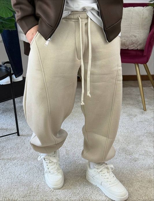 PANTALONE TUTA CON MOLLA BEIGE