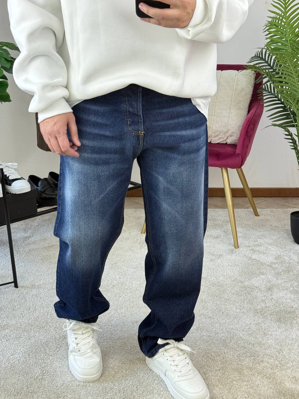 JEANS FONDO LARGO BLU SFUMATO
