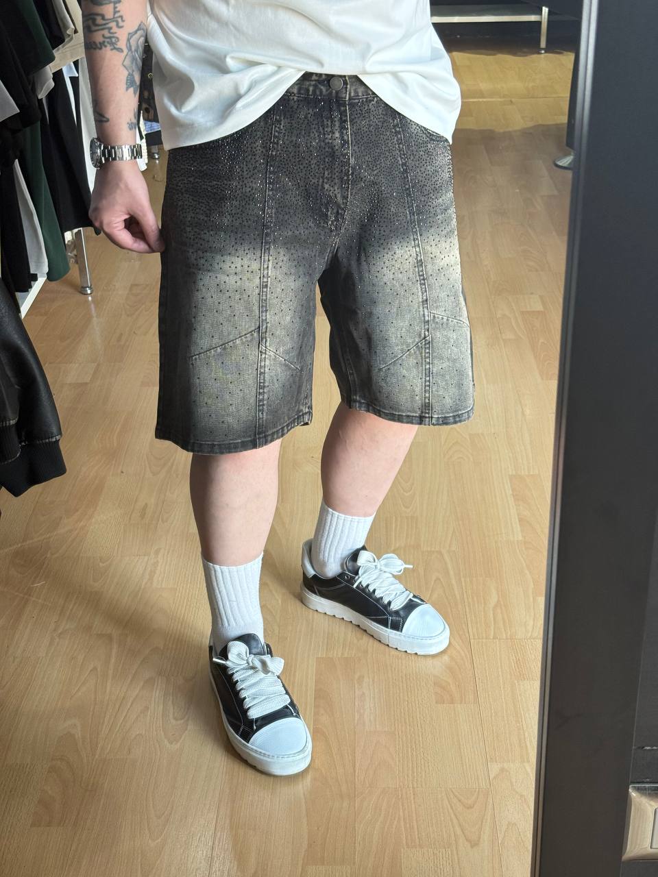 BERMUDA JEANS BRILLANTINI SABBIATO