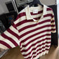 POLO RIGHE BIANCA E BORDEAUX