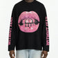 T-SHIRT LUNGA BOCCA NERA