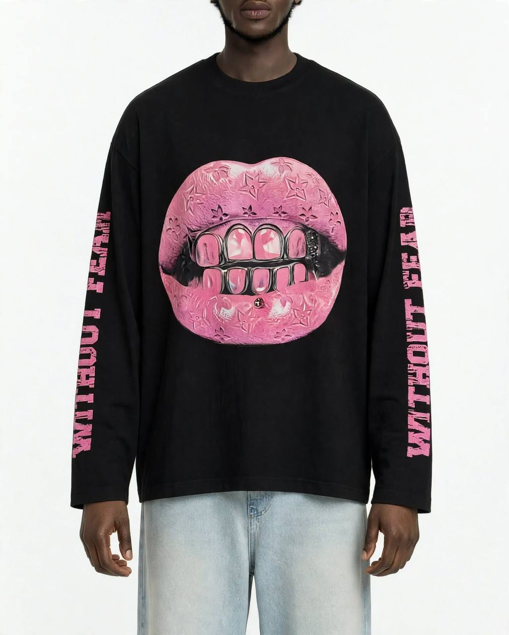 T-SHIRT LUNGA BOCCA NERA