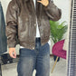 BOMBER ECOPELLE TASCONI XFEEL MARRONE