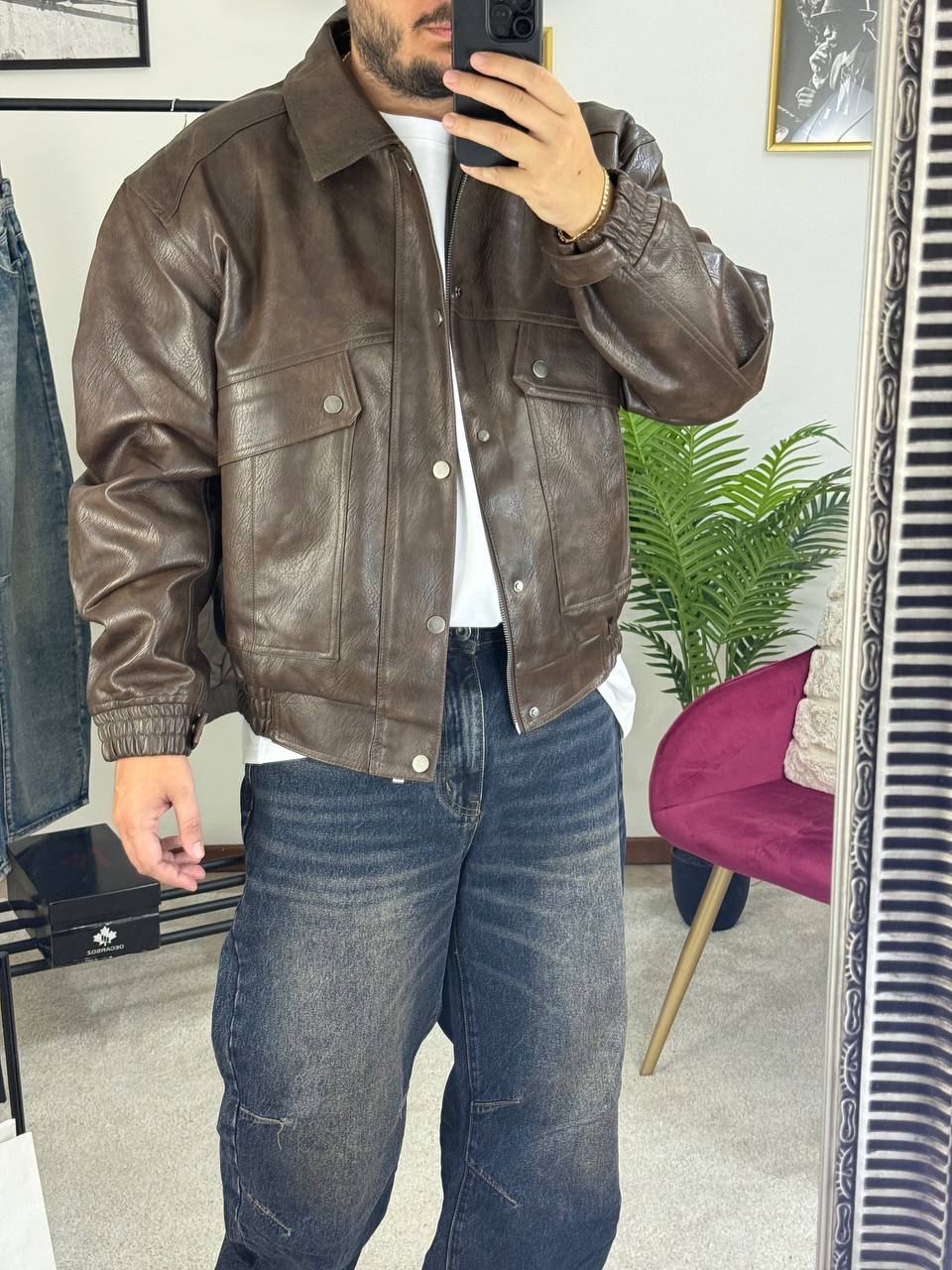 BOMBER ECOPELLE TASCONI XFEEL MARRONE