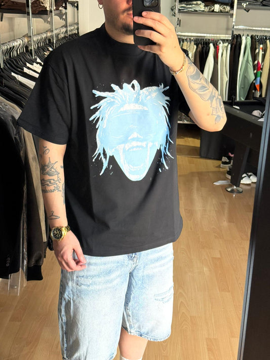 T-SHIRT VISO OCCHIALI NERA