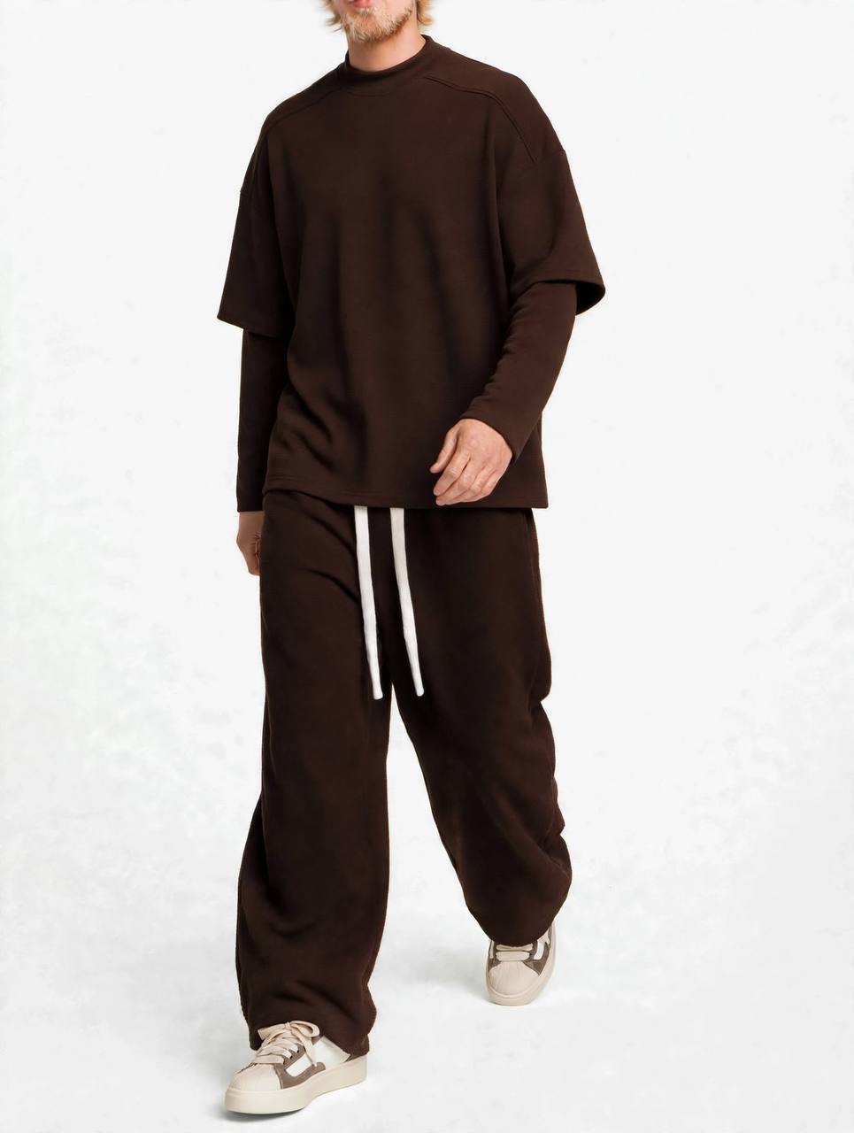 COORDINATO THE BROTHERS DOPPIA MANICA MARRONE