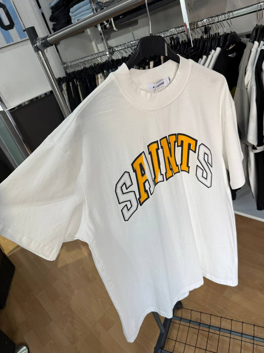 T-SHIRT STAMPA SAINTS  BIANCA