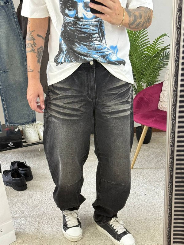 JEANS BALLOON SFUMATO NERO