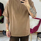 T-SHIRT CUCITURA MARRONE