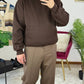 FELPA CAPPUCCIO BASIC MARRONE
