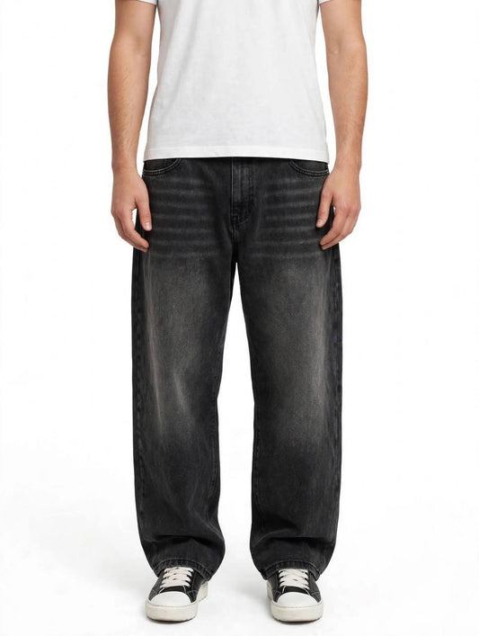JEANS FONDO LARGO CROSS NERO