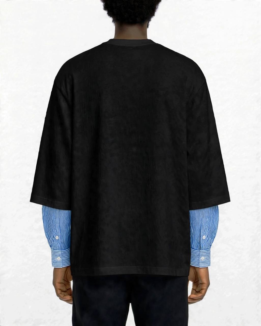 T-SHIRT DOPPIA MANICA CAMICIA NERA
